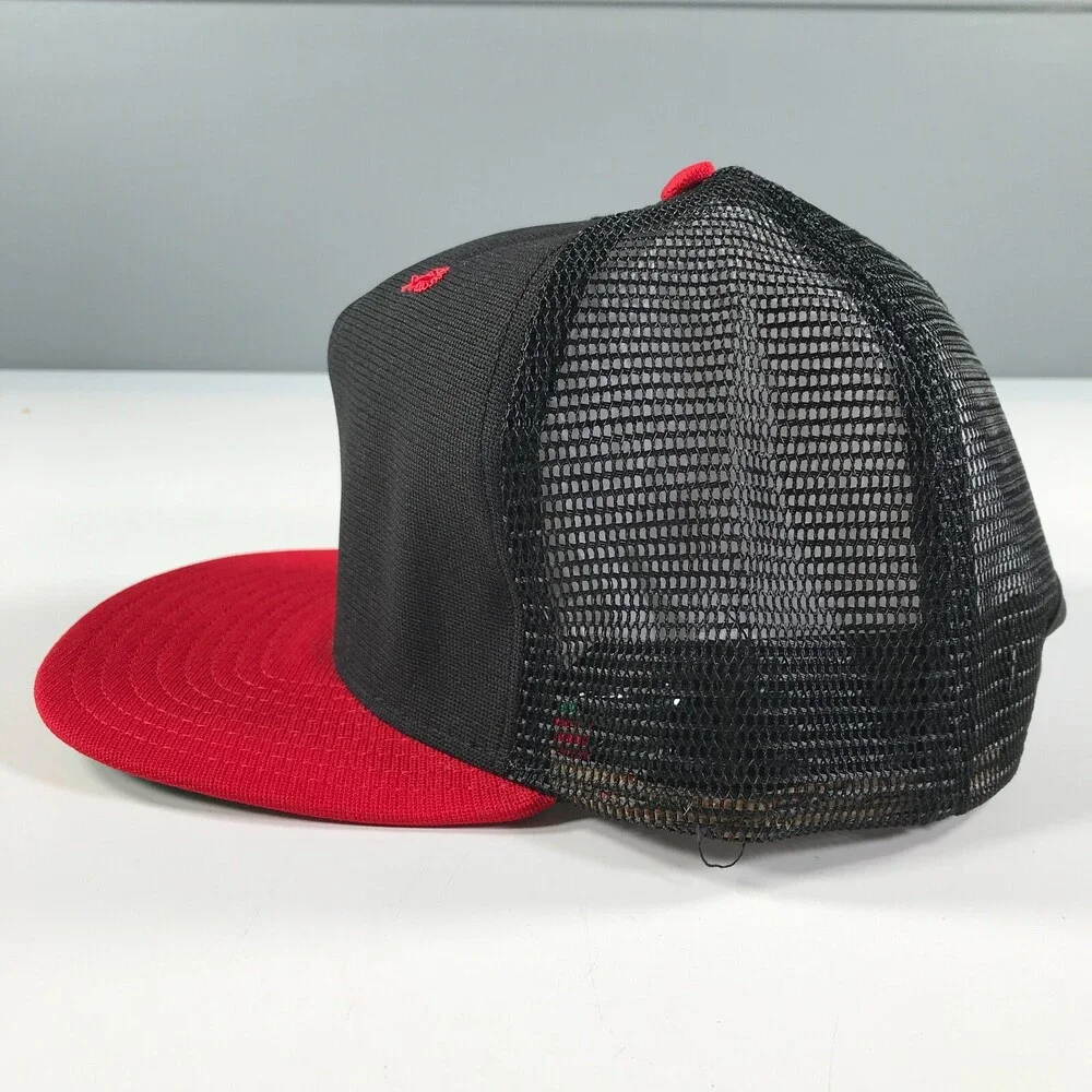 Vintage Trucker Hat Red Brim with Black Dome Boys Youth Size New Era Pro Model